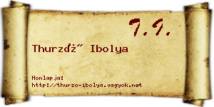 Thurzó Ibolya névjegykártya